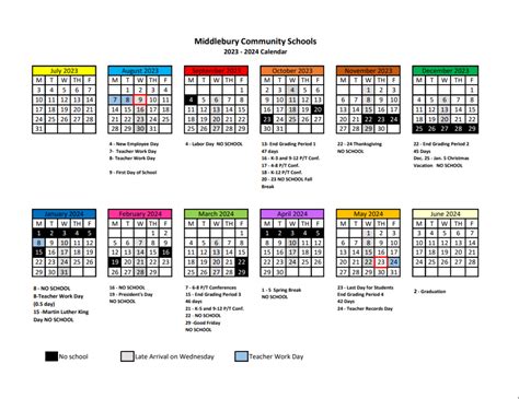 Middlebury Academic Calendar 2023 24